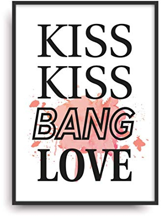 Kunstdruck Fine Art BANG LOVE moderne Vintage Poster Print Plakat Deko Bild ohne Rahmen DIN A4 Geschenk