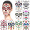 halloween tatuajes temporales de cara (8 hojas), halloween mascarada Día de los Muertos esqueleto cráneo cara completa tatuajes de maquillaje para mujeres Hombres adultos Niños Halloween Prop cosplay