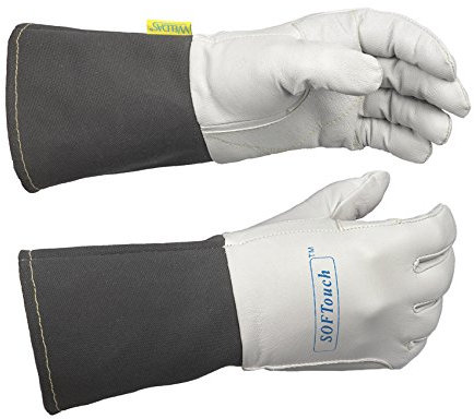 Weldas Softouch, sehr weiche und angenehme TIG-Schweißerhandschuhe, 10–1004, alle Größen, 10,5 (XXL), weiß / grau, 2