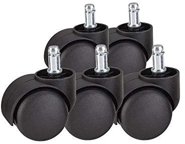 Youngine Office Chair Casters Wheels Replacement Heavy Duty 2 Inch Swivel Chair Wheels for Floor Protecting Smooth Rolling Computer Gaming, Standard Grip Ring Mounting Stem (Black)