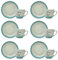 NAMAI - Set da 6 Tazzine Caffe Particolari con Piattino, Stile Autentico, Porcellana, Adatte In Lavastoviglie e Microonde, Idea Regalo (Tazzine Granuli Azzurro)