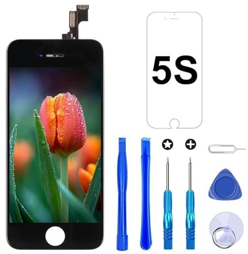 Brinonac Für iPhone 5s/SE 2016 Display LCD Touchscreen Kompletter Ersatz Bildschirm mit Reparaturset Werkzeug (Schwarz)