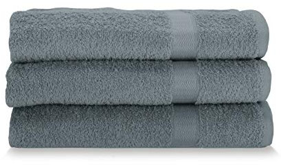 Gabel Asciugamani Viso, Spugna di Puro Cotone Idrofilo, 60 x 100 cm, Metallo, Set da 3 Pezzi