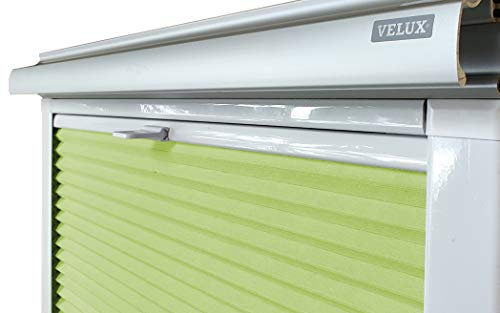 Home-Vision® Dachfenster Premium Plissee Faltrollo ohne Bohren(Grün für MK04 - Weiß) Blickdicht Sonnenschutz, Alle Montage-Teile inklusive