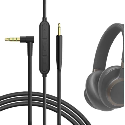 Geekria Audio Kabel mit Mikrofon Kompatibel mit JBL E45BT E40BT E55BT E30 650BTNC E65BTNC Kopfhörer, 2.5mm Ersatz-Stereokabel für Kopfhörer mit Inline-Mikrofon und Lautstärkeregler(4 ft / 1.2 m)