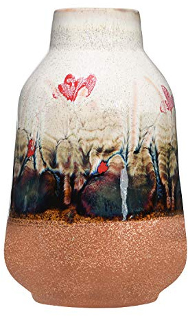 Bloomingville Mehrfarbige Reaktivglasur, handbemaltes Steingut Vase