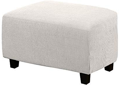 WINS Bezug für Ottoman, rechteckig, dehnbar, für Ottomane, Sofa, Sitzsack, rechteckig, elfenbeinfarben