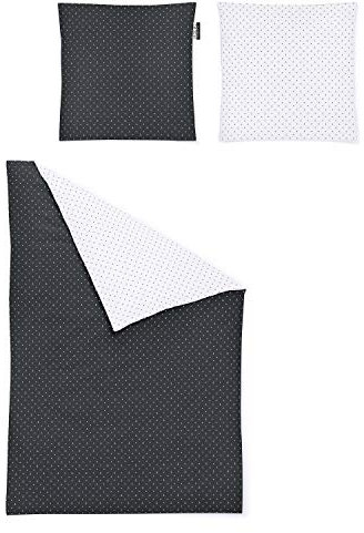 Irisette Essential Mako-Satin Bettwäsche Jessica Grafit, 1 Bettbezug 155 x 220 cm + 1 Kissenbezug 80 x 80 cm