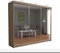 A.C. Milan German Modern Double Mirror sliding door wardrobe with LED Light Width 100cm/120cm/150cm/180cm/203cm/250cm (Oak, 250 CM)