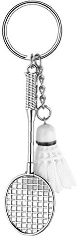 Badminton Schlüsselanhänger, Schlüsselring Schläger Und Ball, Schlüsselanhänger Tasche Zubehör (weiß)