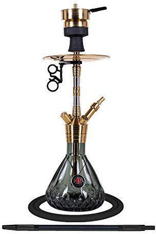 Amy Deluxe Shisha »Fusion Kite S« SS34.02 - Edelstahl - Schraubsystem, Closed Chamber, Schliff Adapter - mit Zubehör: Schlauch, Mundstück, Kopf mit Kaminaufsatz