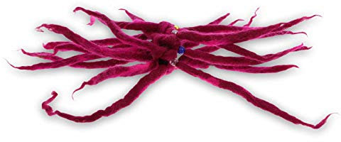 Filz Haargummi Dreads Haarschmuck Rasta scrounchi Xl, Farbe:Pink