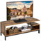 Yaheetech Mueble de TV de Estantes Abiertos Mesa de TV de Madera para Salón hasta 55 Pulgadas,106x39,5x40cm,Color Marrón