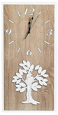 Orologio da parete Noah idee & design linea Albero della vita. In legno con meccanismo continuo, misure cm. 30x60