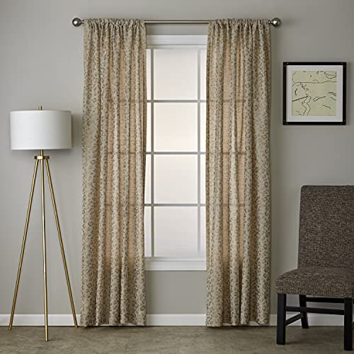 SKL Home by Saturday Knight Ltd. Geparden-Vorhang mit Punkten, 132 x 213 cm, Toast