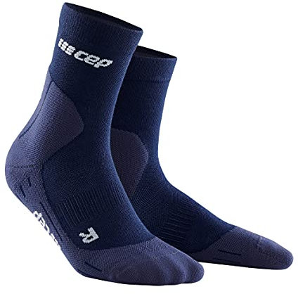 CEP - Merino Laufsocken Damen mit Kompression COLD WEATHER MID CUT navy, Gr. L, mittelhohe Kompressionssocken mit Merino Wolle für kalte Temperaturen, Sport Wintersocken für Stabilität