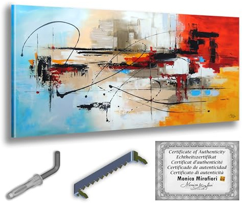 Monica Mirafiori I 100% HANDGEMALT I Gemälde Moment 140x70cm | Gemälde Handgemalt | Acrylgemälde | Sehr Großes Acrylbild I Moderne Kunst I Kunstbilder
