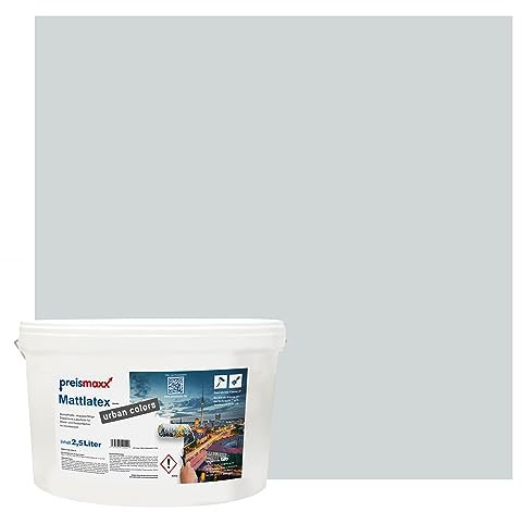 Preismaxx Mattlatex Farbe für Innen urban colors, bunte Wandfarbe Latexfarbe matt, grau, elefantengrau, elephant grey 10L