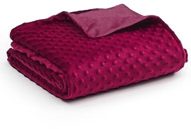 YnM Fuzzy Duvet Cover for Weighted Blankets (Red, 60''x80'')