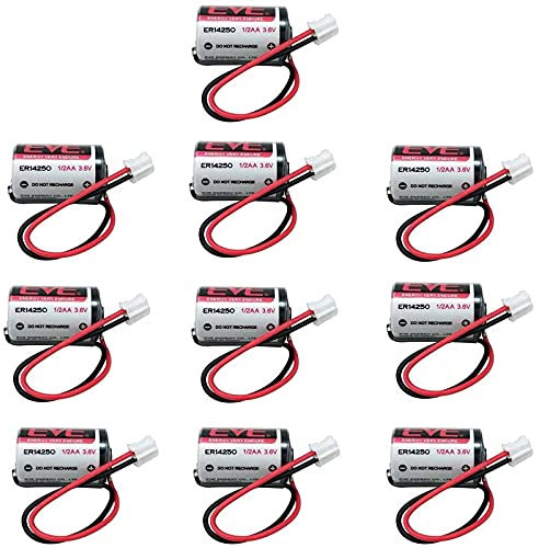 10pcs ER14250 1/2 AA 3.6V LS14250 Battery with Plug for EVE ER14250 1/2 AA 3.6V 1200mAh Battery