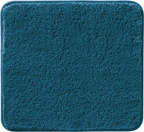 Erwin Müller WC-Vorlage, WC-Matte Rhodos Uni ohne Ausschnitt, rutschhemmend Petrol Größe 50x55 cm - ultraweich, extrem saugfähig, flusenarm