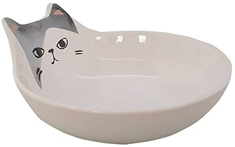 Nobby Katzen Keramik Schale Kato, weiß, Ø 12 x 5,5 cm, 0,15 l, 1 Stück