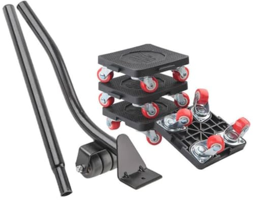 Furniture Movers Kit with Lifting Bar & 4 Wheeled Dollies, Heavy-Duty 400KG Load Furniture Moving Wheels Effortlessly Move Couches, Refrigerators & Cabinets