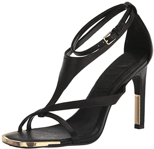 DKNY Damen Audrey Strappy Heel Sandale mit Absatz, Schwarz, 37 EU