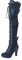 SOOUICKER Stivali alti sopra il ginocchio da donna, tacco alto grosso, stile steampunk, gotico, vittoriano, con lacci, Blu, 41 EU