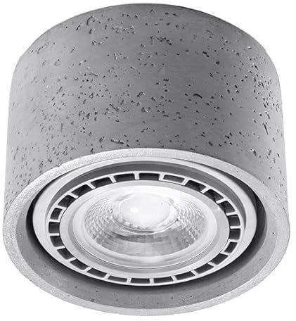 Licht-Erlebnisse Spot Lampe Beton klein Ø 14 cm H: 9 cm für GU10 Deckenleuchte Deckenlampe Küche Flur Wohnzimmer