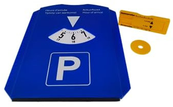 MC-Trend 1x Parkscheibe Kunststoff mit Eiskratzer, Einkaufschip und Reifenmesser blau 15,5 x 12 cm Parkuhr für Auto, Motorrad, Sprinter Allround Talent für Autozubehör Must Have 4 in 1 (einzeln)