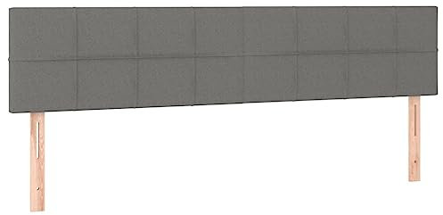 vidaXL Kopfteil 2 STK., Bettkopfteil mit Holzbeinen, Höhenverstellbar Polsterkopfteil für Bett, Betthaupt Bettzubehör Schlafzimmer, Dunkelgrau 100x5x78/88cm Stoff
