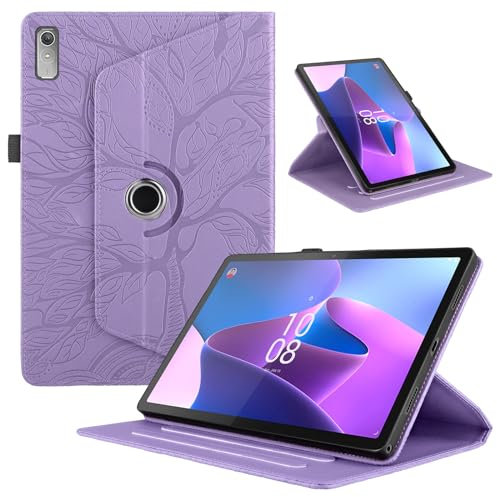 TEDTIKJT Rotating Case for Lenovo Tab P11 2nd Gen 11.5-inch 2022 TB-350FU/350XU/ Case Lenovo Qitian K11 Gen2 2024 PU Leather Tablet Cover 360 Degree Rotating Stand Protective Cover, Purple