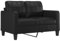 Homgoday 2-Sitzer-Sofa, Schwarz, 120 cm, Kunstleder, Möbel für Haus Innen Außen Wohnzimmer Schlafzimmer