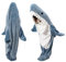 QUSLLIS Shark Blanket - Hai Decke - aus Superweichem, Gemütlichem Flanell mit Kapuze, Hai Overall, Deckenkapuzenpullover, Schlafsack Tragbare Decke für Erwachsene und Kinder - XXL