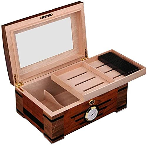 BODHIS Cigar Desktop Humidor Humidifier,Moisturizing Box, Cedar Wood Cigar Box, Smoking Cigar Cabinet Decorative box