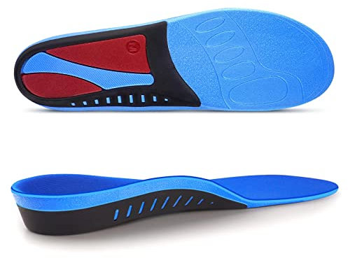 Solette ortopediche per sperone calcaneare per uomo e donna – Solette ortopediche per fascite plantare, dolore ai piedi, sperone calcaneare (Rosso L)