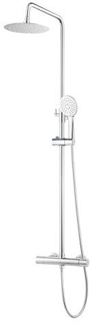 Duschsäule Thermostat Highline Pro inkl. Regendusche und Handbrause Chrom | Komplettset Duschsystem Regendusche aus rostfreiem Edelstahl 3 Funktionen | Duschsystem mit Duschkopf
