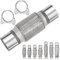 Mardatt 3Pcs Exhaust Flex Pipe Stainless Steel Exhaust Flex Pipe Double Braid Exhaust Flex Tube U-Bolt Clamp Stainless Steel Muffler U-Bolt Clamps for Cars Trucks Buses Pipes(2.5 x 6 x 10)