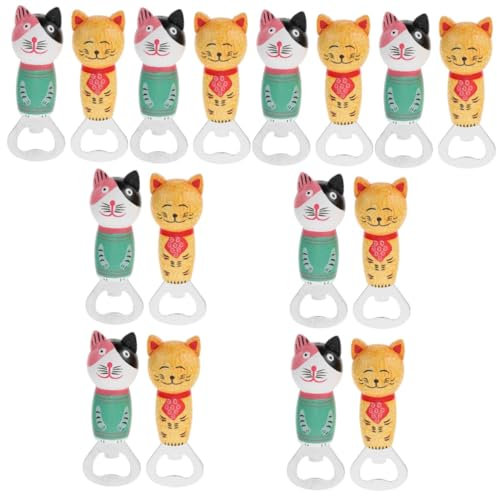 TOPBATHY 16 Pièces décapsuleur chat en bois ouvre-bouteille magnétique réfrigérateur autocollants aimant home decor décapsuleur magnétique tire bouchon tire-bouchon décapsuleur mural Bière