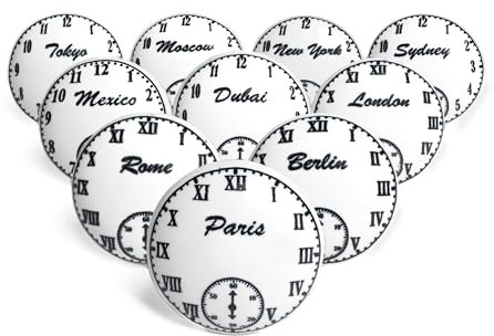 RAJRANG Ceramic Cabinet Drawer Knobs | Hand-Painted Black and White Antique Pull Knobs for Doors, Cupboards | Pack of 10