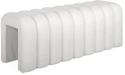 Alice's Garden sweeek - Banc. Bout de lit Blanc Contemporain en Tissu