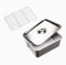 GRFELI Edelstahl-Behälter-Set, Edelstahlpfannen, Mit Deckeln,Für den Gefrierschrank Geeignet Backöfen, Herdplatten, Geschirrspülmaschinen(40 x 30 x 15 cm (Container -2 + Lid-2)