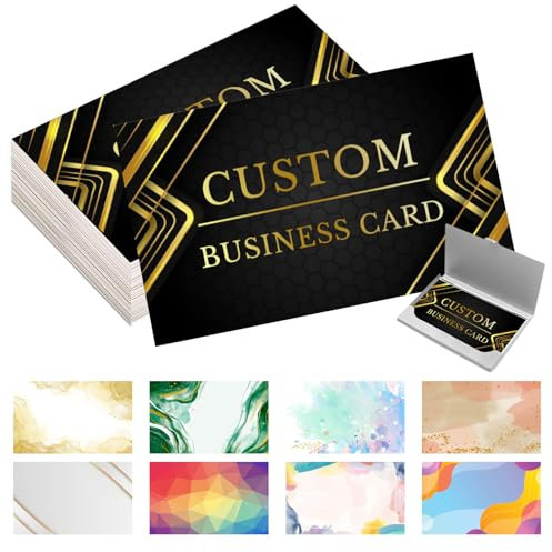 Personalisierbare Visitenkarten, Personalisierte Visitenkarten Mit Ihrem Logo/Bild/Text, Professionelle personalisierte Visitenkarten, Doppelseitig bedruckbar Wasserfest, Für Business Party und Privat