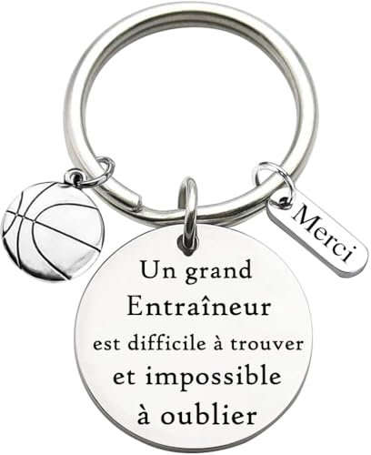 Porte clés avec Gravure Un grand Entraîneur est difficile à trouver porte clés pour la Journée des Enseignants, Cadeaux de Remerciement pour Entraîneurs, Formateurs, Avec pendentif basketball
