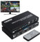 4 in 1 out KVM Switch HDMI, 4K Quad Multi Viewer 4x1 Seamless Switcher with Keyboard Hotkey, 4 Computers share 1 Monitor Keyboard Mouse with IR Remote Control
