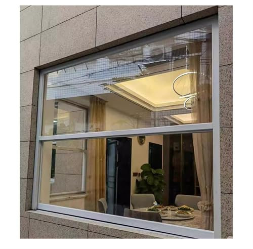 XILYZMO Schiebefenster Kippfenster, Aluminium-Flügelfenster, Horizontale Schiebefenster Mit Gehärtetem Glas, Isoliertes Kellerfenster, Notausstiegsfenster Für Badezimmer(55X130CM)