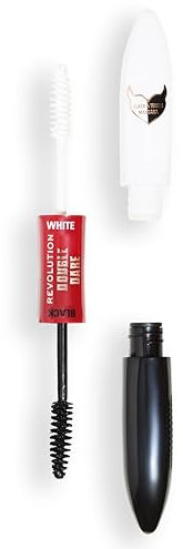 Revolution Beauty Truly Sinful Máscara de pestañas Double Ended Blanca y Negra, Maquillaje de Halloween para pestañas, cejas y cabello