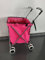 COSTWAY Faltbarer Einkaufstrolley mit Rädern, Kapazität 90 L/55 kg, Handwagen mit Abnehmbarer Oxford-Tasche, Einkaufswagen Klappbar, Trolley Tasche mit Griff, zum Einkaufen, Camping (Rosa)