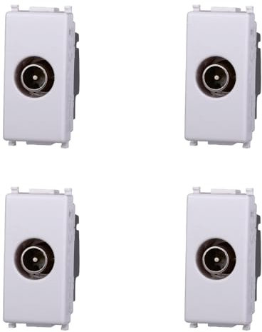 IXTRIMA Presa Tv passante connettore maschio compatibile plana colore bianco EV2253 KIT 4PZ